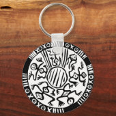 古代メキシコデザインキーチェーン キーホルダー (正面)