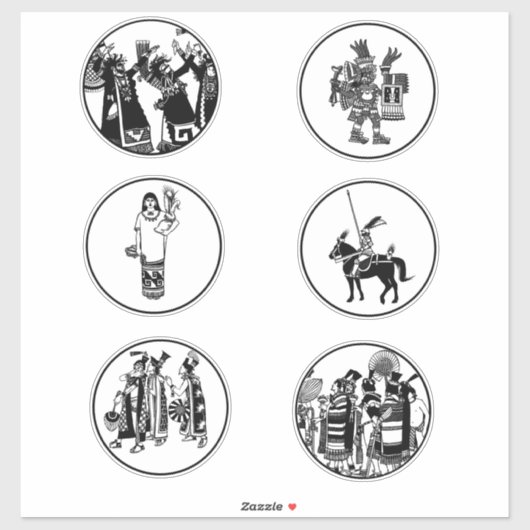 古代メキシコ人民部族アート シール (シート)