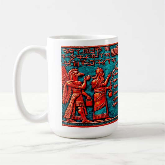 古代メソポタミアの聖なる樹 コーヒーマグカップ (左)