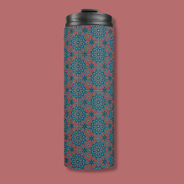 古代モザイク幾何学的フローラルパターン タンブラー