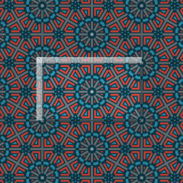 古代モザイク幾何学的フローラルパターン ファブリック