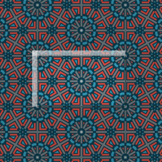 古代モザイク幾何学的フローラルパターン ファブリック