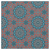 古代モザイク幾何学的フローラルパターン ファブリック (クローズアップ)