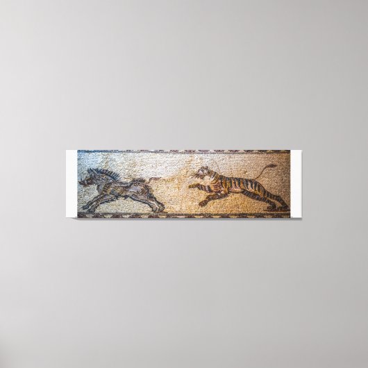 古代モザイク：虎の狩りA猪 キャンバスプリント (正面)