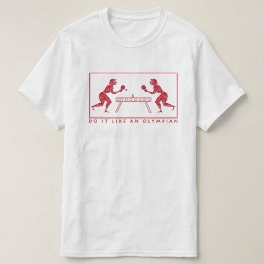 古代モダンオリンピックの卓球 Tシャツ (デザイン正面)