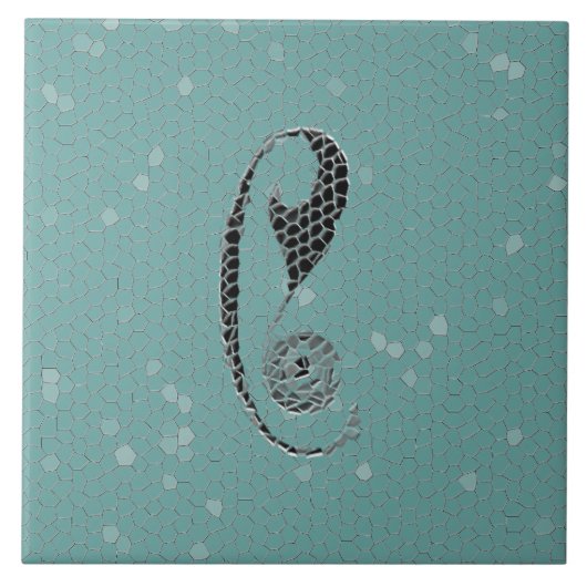 古代モノグラムの手紙Cの製陶術 タイル (正面)