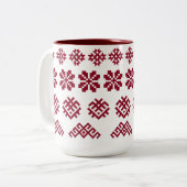 古代ラトビアのシンボル太陽ムーンスタージュミス ツートーンマグカップ (正面左)