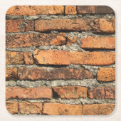 古代レンガの壁 スクエアペーパーコースター (正面)