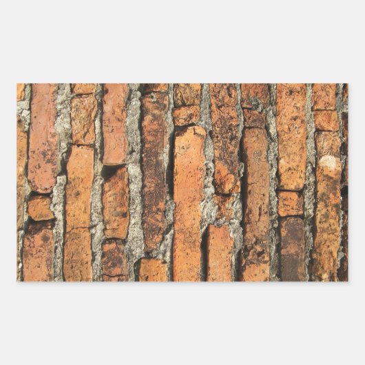古代レンガの壁 長方形シール (正面)