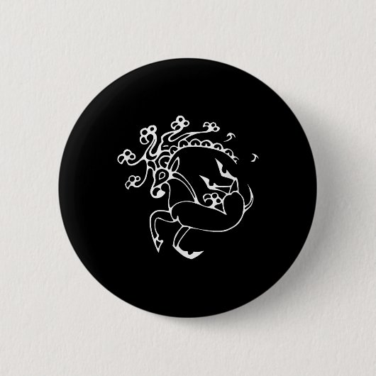 古代ロシアの氷処女巫女タトゥー 缶バッジ (正面)