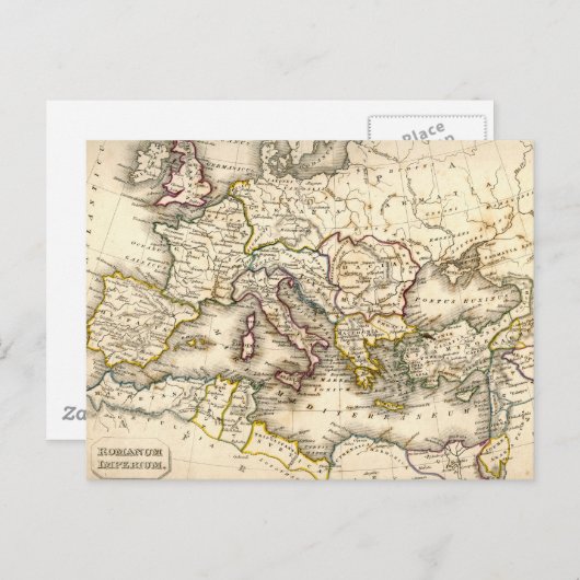 古代ローマのアンキー地図 ポストカード (正面/裏面)