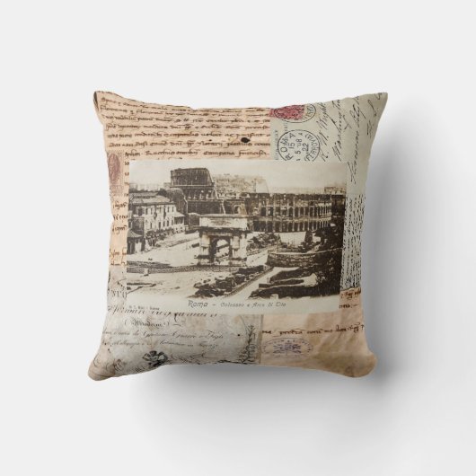 古代ローマのコロシアムのイタリア人の枕 クッション (裏面)