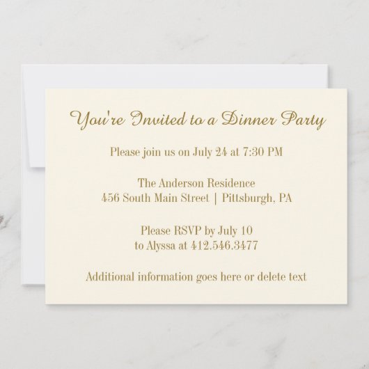 古代ローマのディナーパーティー祭 招待状 (裏面)