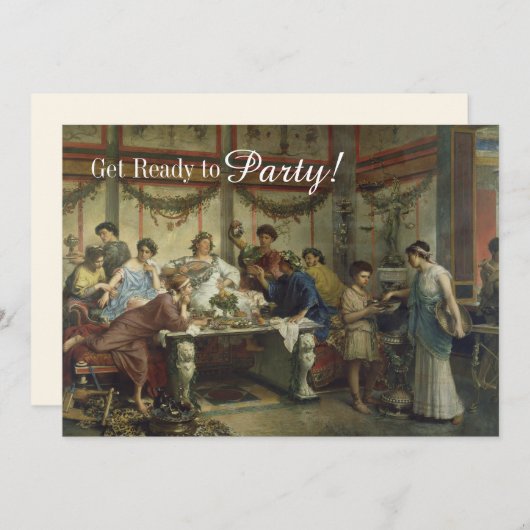 古代ローマのディナーパーティー祭 招待状 (正面/裏面)