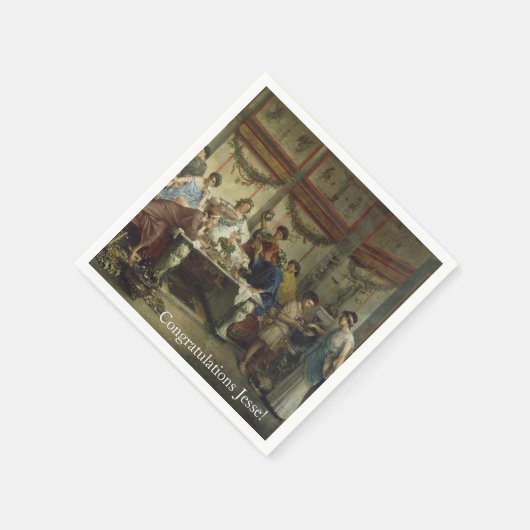 古代ローマのディナーパーティー スタンダードカクテルナプキン (角)