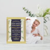 古代ローマのトガバースデーパーティーのアイビー写真 招待状 (スタンド正面)