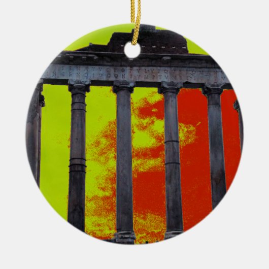 古代ローマのフォーラムのクリスマスのオーナメント セラミックオーナメント (正面)
