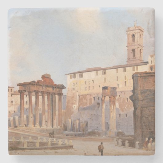 古代ローマのフォーラム（Ippolito Caffi著） ストーンコースター (正面)