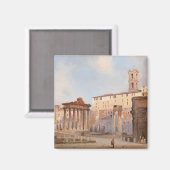 古代ローマのフォーラム（Ippolito Caffi著） マグネット (正面/裏面)