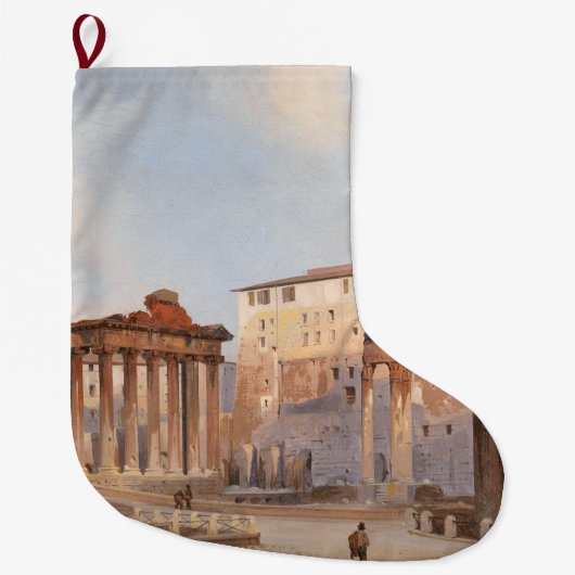 古代ローマのフォーラム（Ippolito Caffi著） ラージクリスマスストッキング (正面)
