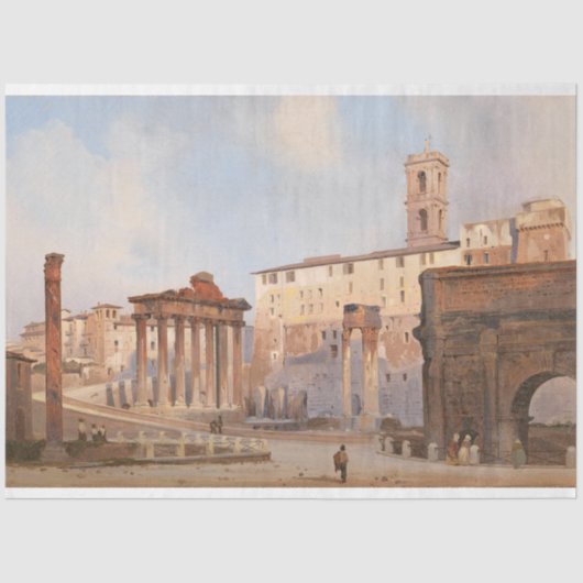 古代ローマのフォーラム（Ippolito Caffi著） 薄葉紙 (正面)