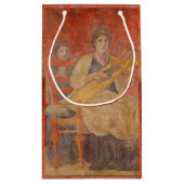 古代ローマのポンペイ隣人フレスコミュージシャンアート スモールペーパーバッグ (裏面)