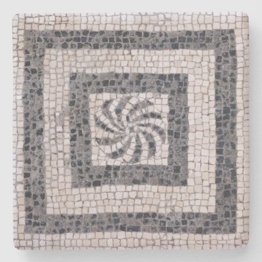 古代ローマのモザイクスパイラル ストーンコースター (正面)