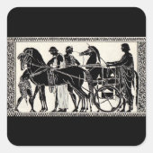 古代ローマの人々と馬 スクエアシール (正面)