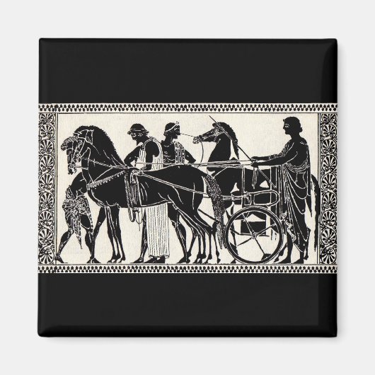 古代ローマの人々と馬 マグネット (正面)