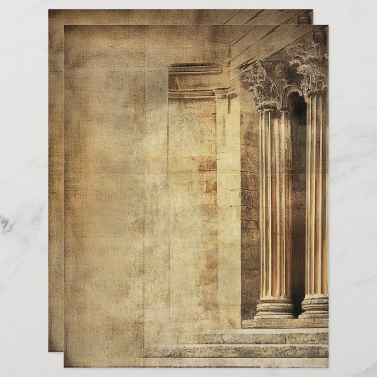 古代ローマの列古ヴィンテージ羊皮紙 (正面/裏面)