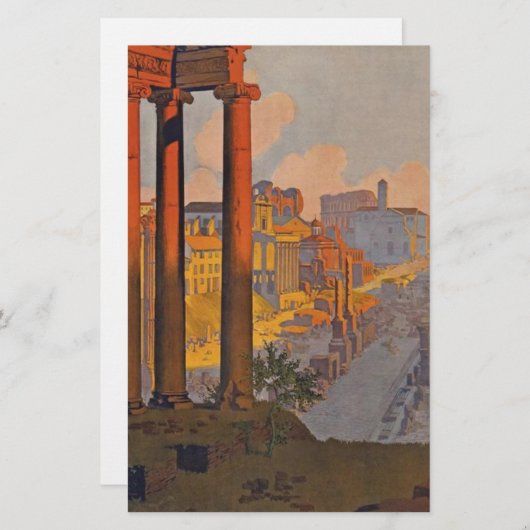 古代ローマの旅行ポスターの絵 便箋 (正面/裏面)