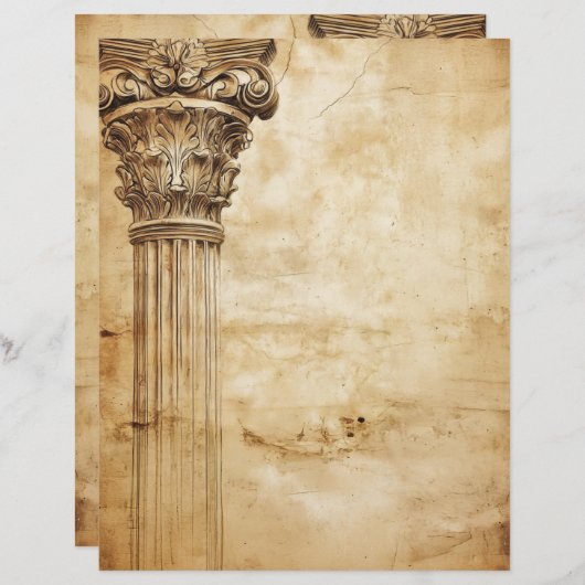 古代ローマの柱コリント様式の建築 (正面/裏面)