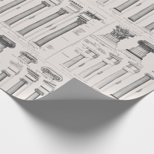 古代ローマの柱 アーキテクチャ図面 ラッピングペーパー (角)