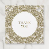 古代ローマの石の要素で飾られた誕生日パーティー フェイバータグ (裏面)