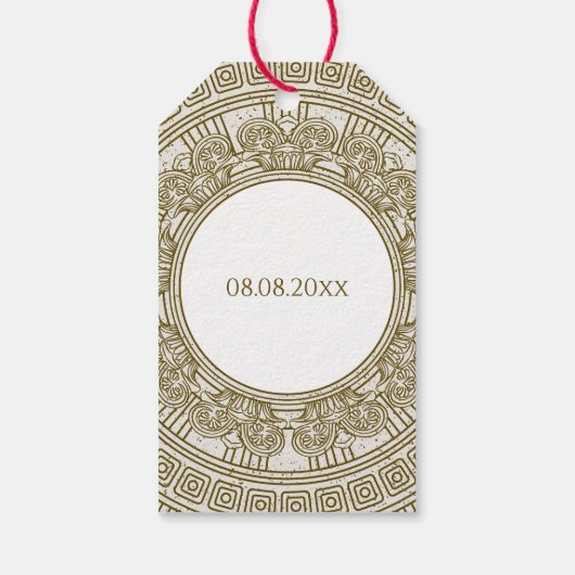 古代ローマの誕生日パーティー石の要素 ギフトタグ (裏面)