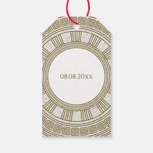 古代ローマの誕生日パーティー石の要素 ギフトタグ (裏面)
