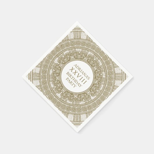 古代ローマの誕生日パーティー石の要素 スタンダードカクテルナプキン (角)