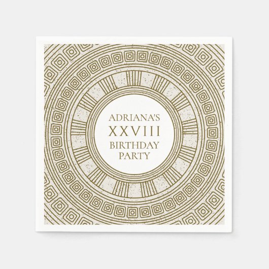 古代ローマの誕生日パーティー石の要素 スタンダードカクテルナプキン (正面)