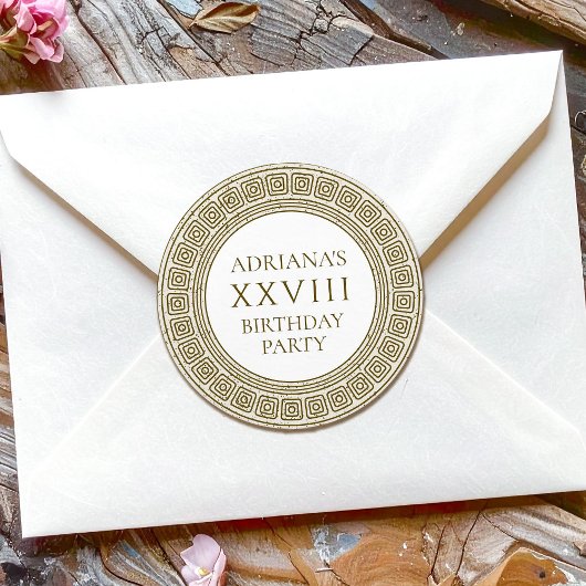 古代ローマの誕生日パーティー ストーンエレメント付き ラウンドシール