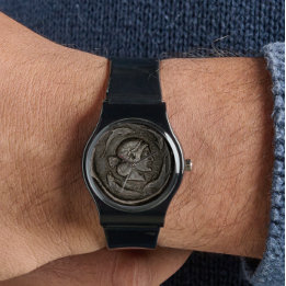 古代ローマの金貨ドルフィン 腕時計