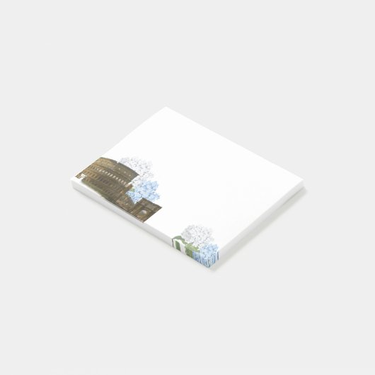 古代ローマの青いアジサイのメモ帳 ポストイット (アングル)