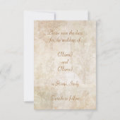 古代ローマの青いアジサイの保存日付カード セーブザデート (裏面)