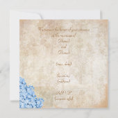 古代ローマの青いハイドランジアのウェディング招待状 招待状 (裏面)