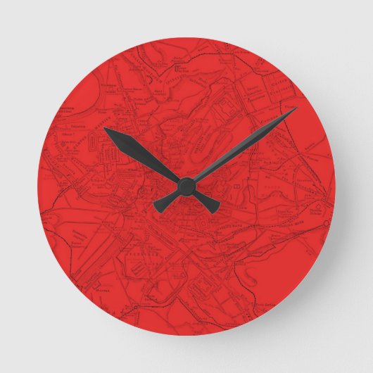 古代ローマインレッド ラウンド壁時計 (正面)