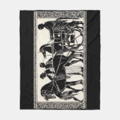 古代ローマ人の男性と馬のプリント フリースブランケット (正面)
