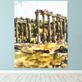 古代ローマ寺院遺跡幾何学的スタイル芸術 キャンバスプリント (インサイチュ (ウッドフロア))