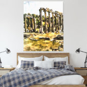 古代ローマ寺院遺跡幾何学的スタイル芸術 キャンバスプリント (インサイチュ (寝室))