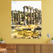 古代ローマ寺院遺跡幾何学的スタイル芸術 キャンバスプリント (インサイチュ (リビング))