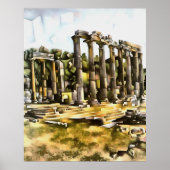 古代ローマ寺院遺跡幾何学的スタイル芸術 ポスター (正面)