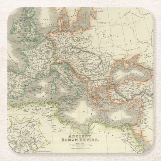 古代ローマ帝国 スクエアペーパーコースター (正面)